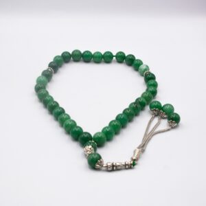 Natural Nephrite Green Jade Crystal Tasbih Prayer Beads (12mm - 33 beads)