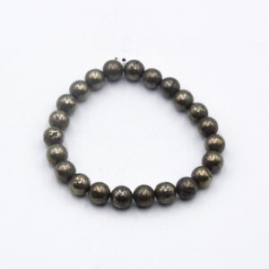 Pyrite Natural Stone Crystals Bracelet 8 mm for wealth and prosperous