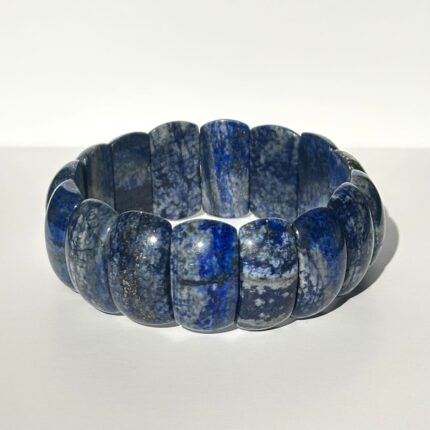 Natural Lapis Lazuli Premium Barrel Bead Bracelet