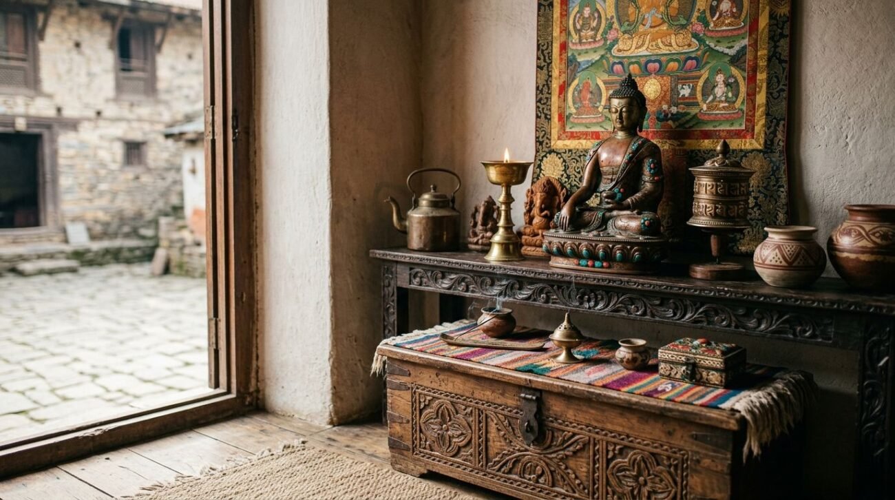 antique handcrafted Nepali decor